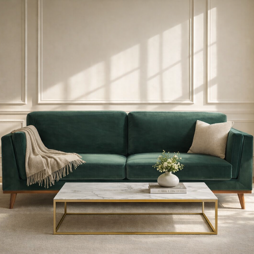 Twenty10 Designs Living Mickey 3seat Sofa- Emerald Green House of Isabella UK
