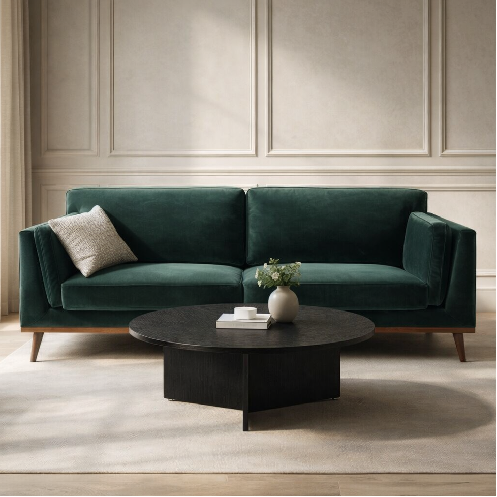 Twenty10 Designs Living Nova Round Coffee Table in Black / 800 x 800 x 400 mm Nova Coffee Table House of Isabella UK