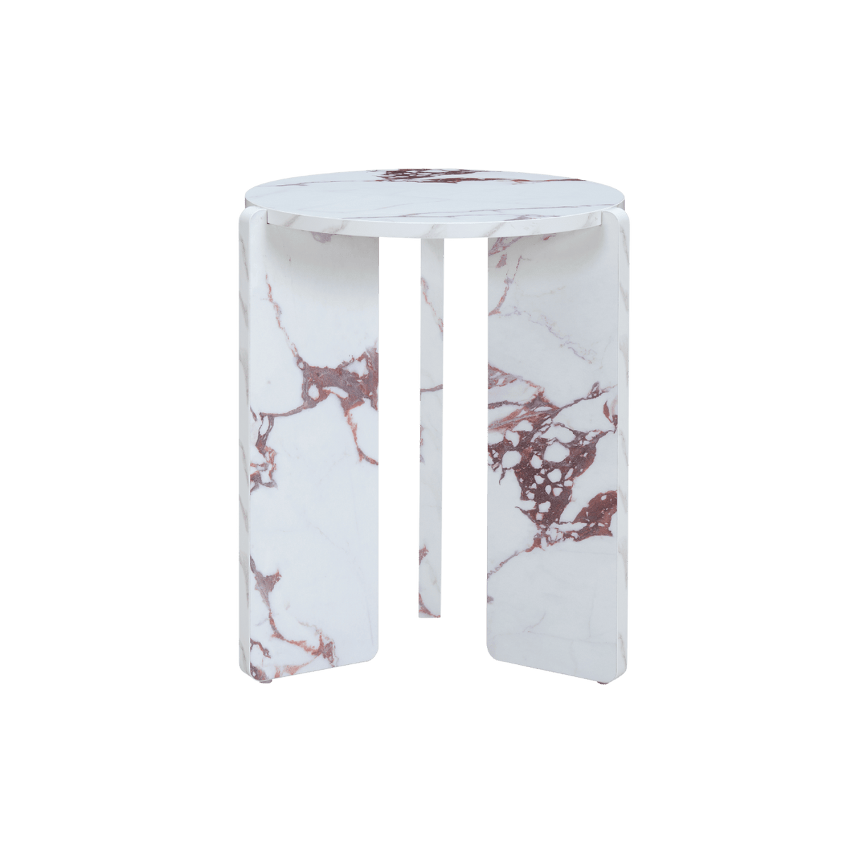 Twenty10 Designs Living Violetta Marble Effect / 400 x 400 x 500 mm Halo Side Table House of Isabella UK
