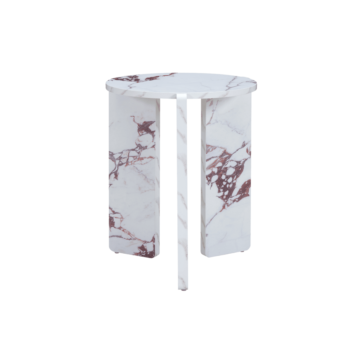 Twenty10 Designs Living Violetta Marble Effect / 400 x 400 x 500 mm Halo Side Table House of Isabella UK
