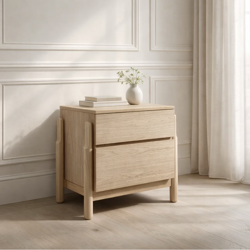 Twenty10 Designs Living Whisper Bedside in Washed Oak / 570 x 400 x 590 mm Whisper Bedside House of Isabella UK
