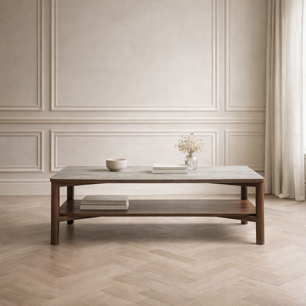 Twenty10 Designs Living Willow Coffee Table With Shelf House of Isabella UK