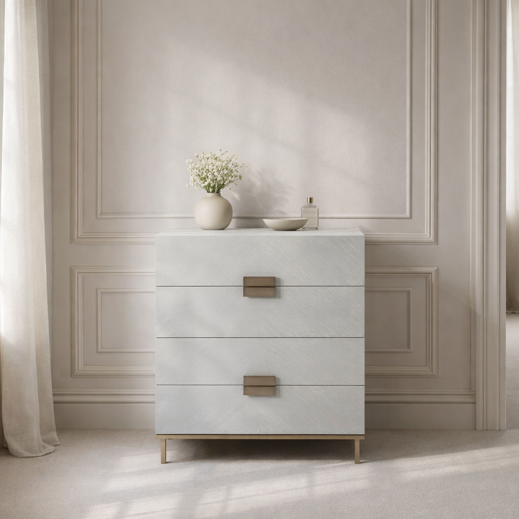 Twenty10 Designs Sleeping Lilly 4 Drawer Chest - Grey Chevron House of Isabella UK