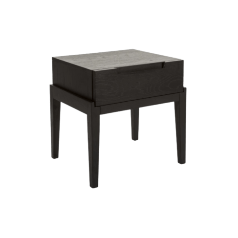 Orchid 1 Drawer Bedside - Black.