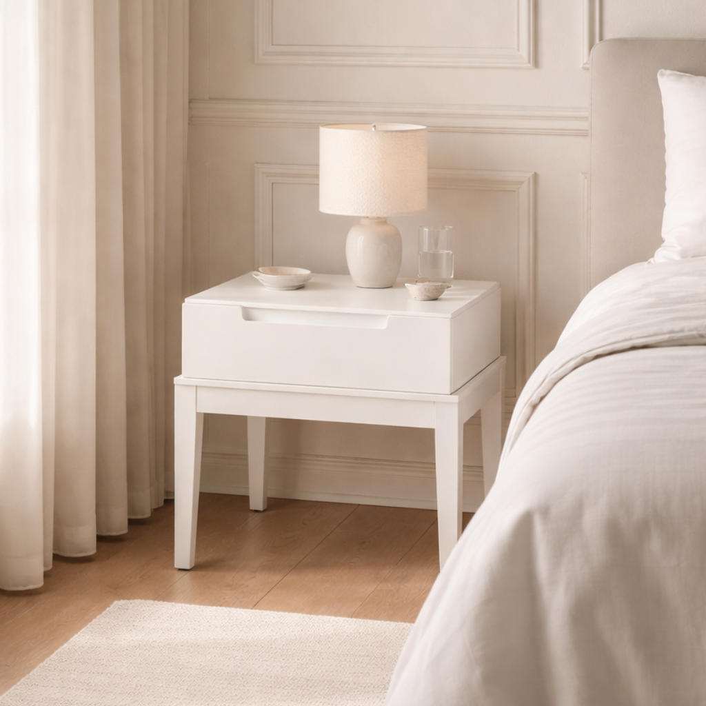 Twenty10 Designs Sleeping Orchid 1 Drawer Bedside - White House of Isabella UK