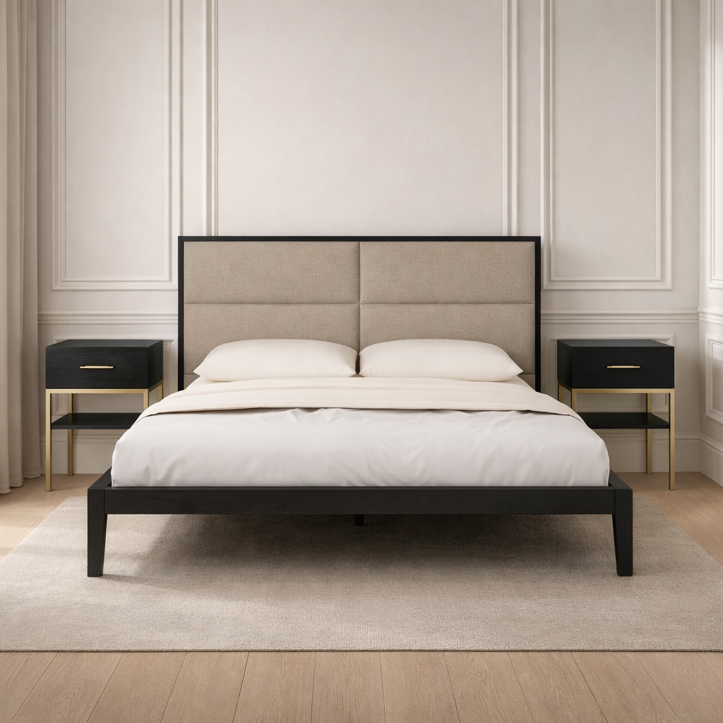 Twenty10 Designs Sleeping Orchid Double Bed - Wenge / Beige House of Isabella UK