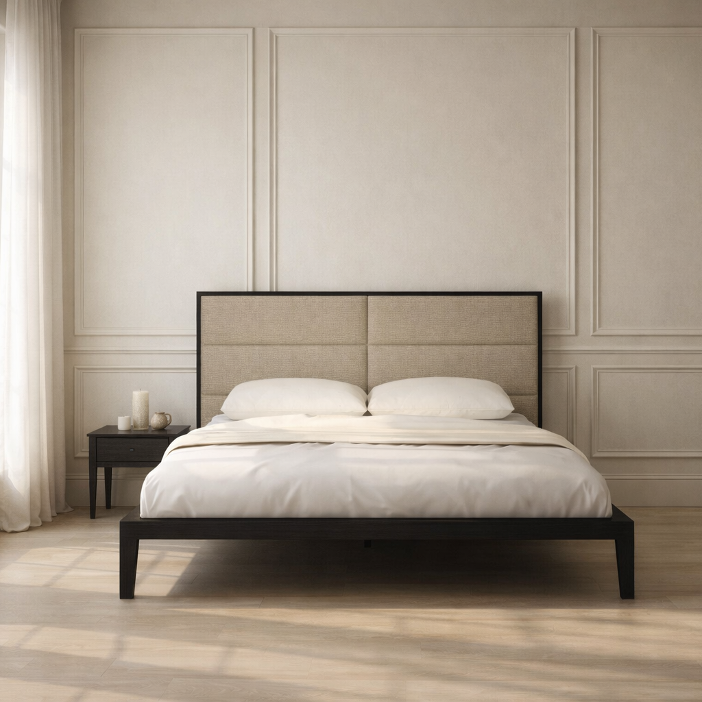 Twenty10 Designs Sleeping Orchid King size Bed - Wenge / Beige House of Isabella UK