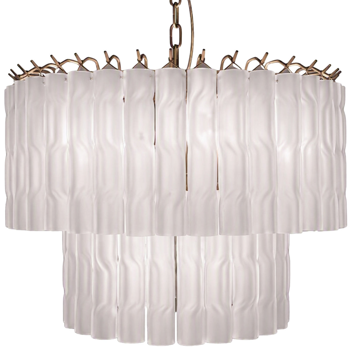 Twisted Frost Glass Chandelier - Small