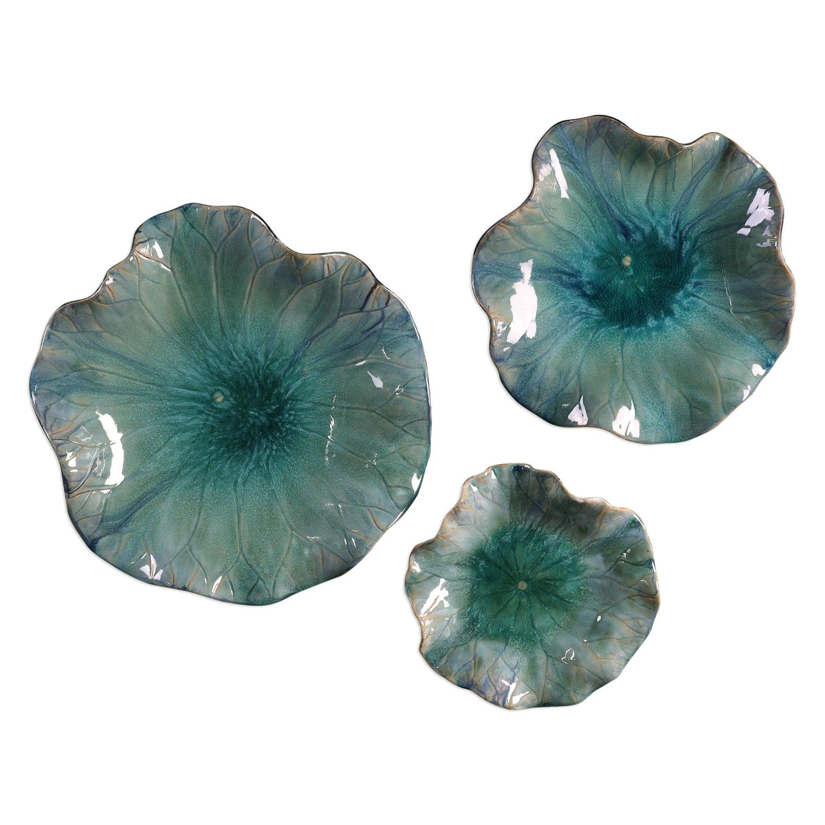 Uttermost Accessories Abella Ceramic Wall-Mounted Bowls - Set of 3 House of Isabella UK