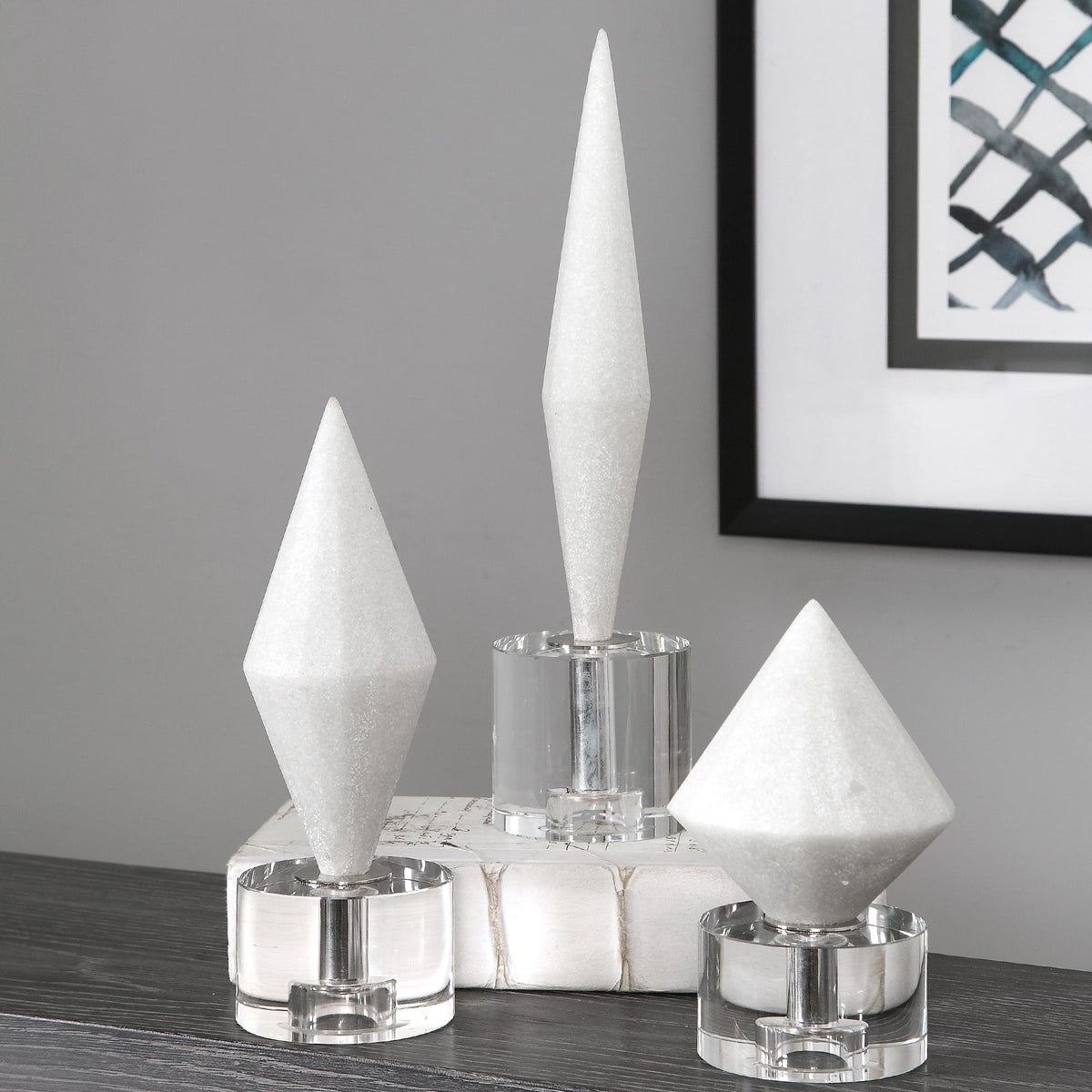 Uttermost Accessories Alize White Stone Sculptures S/3 House of Isabella UK