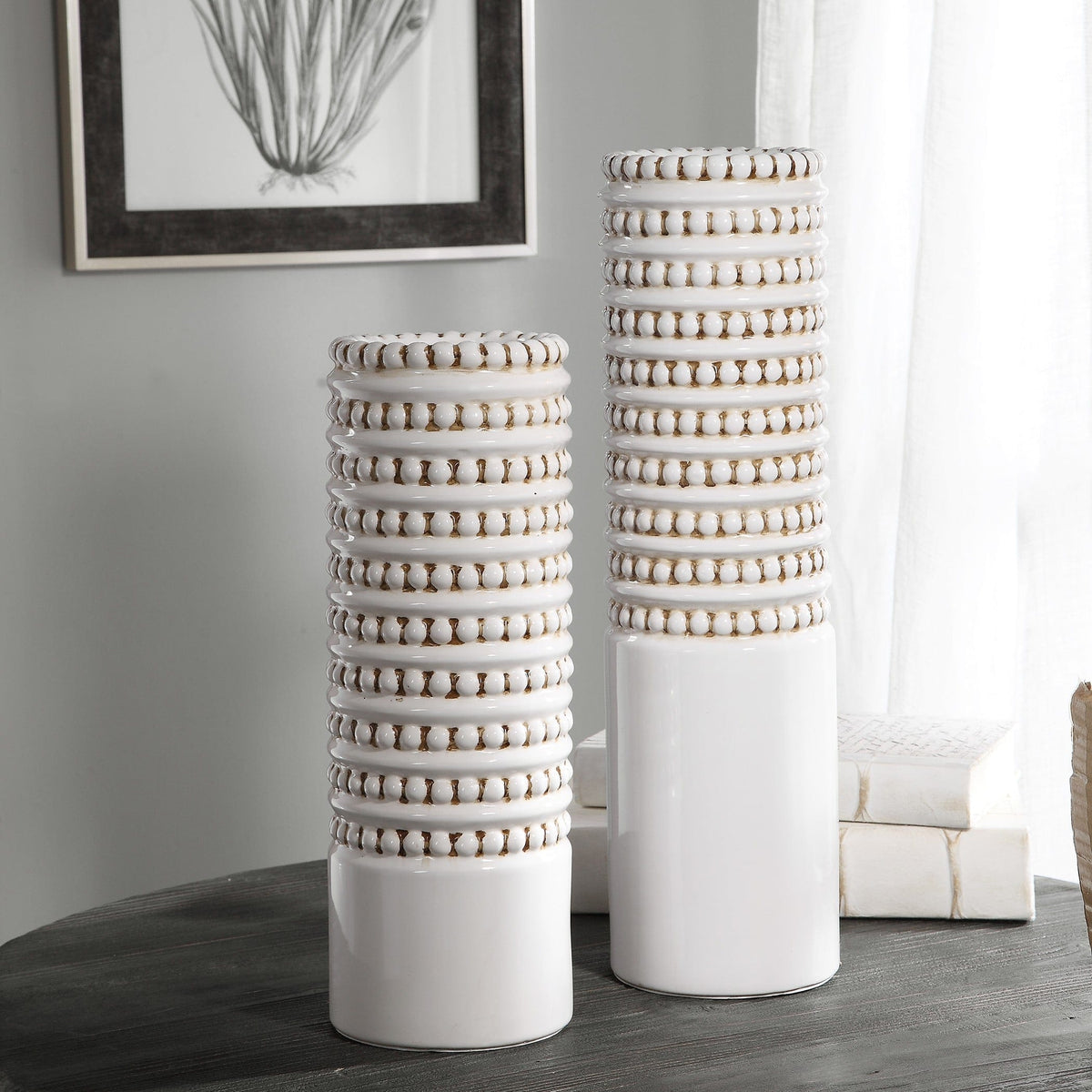 Uttermost Accessories Angelou White Vases, Set/2 House of Isabella UK