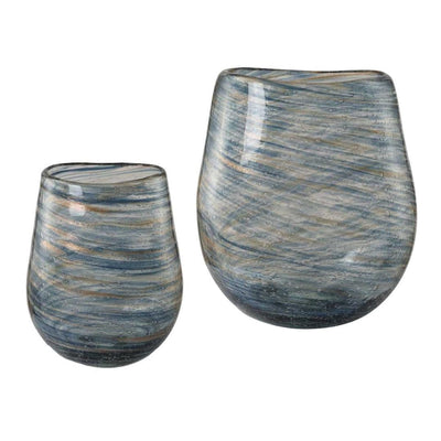 Uttermost Accessories Aurora Swirl Glass Vases, Set of 2 House of Isabella UK