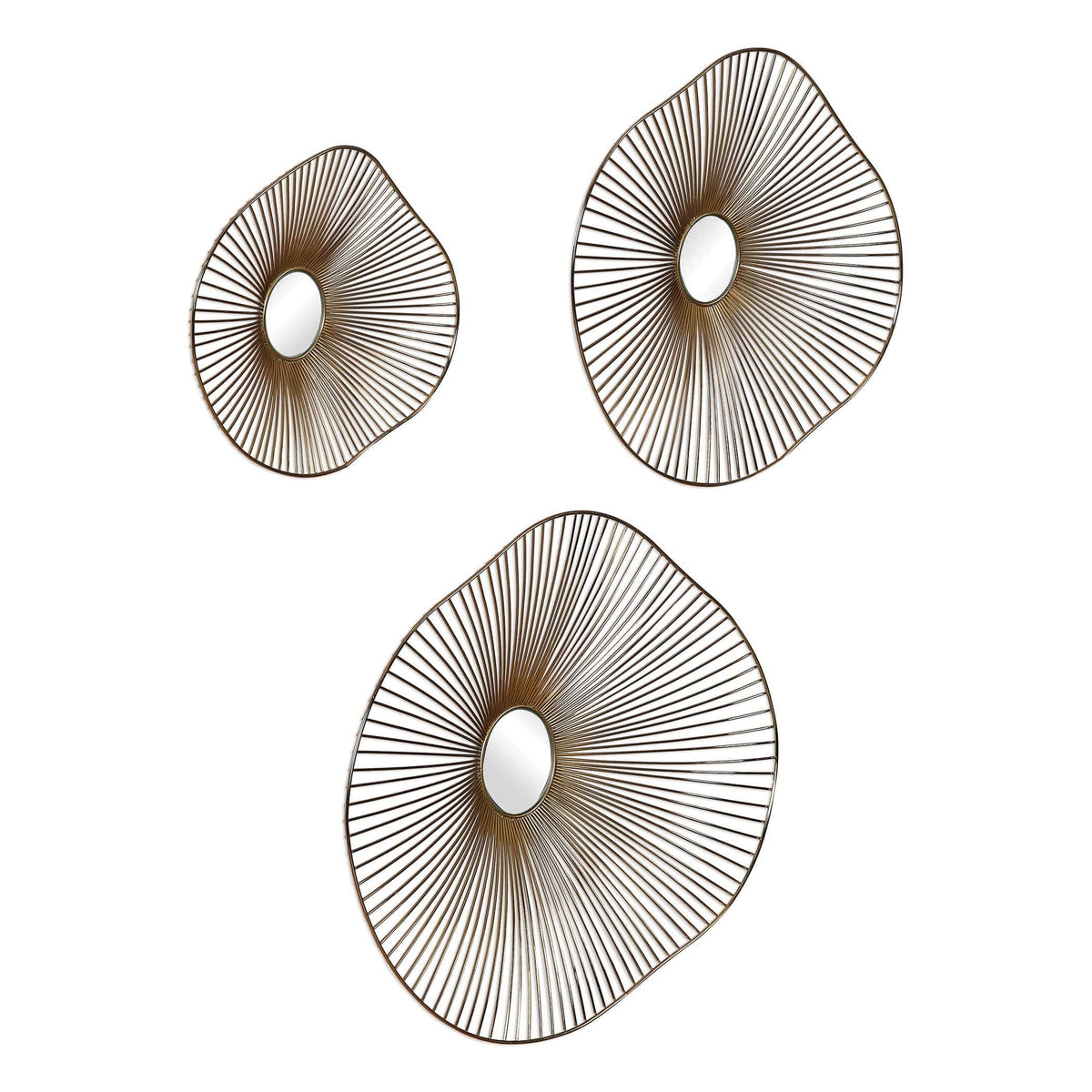 Uttermost Accessories Avarie Gold Metal Wall Art Set/3 House of Isabella UK