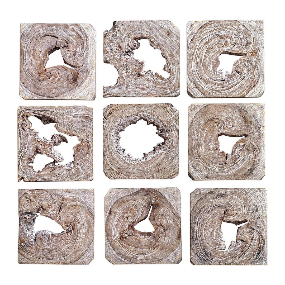 Uttermost Accessories Bahati Wood Wall Art, S/9 House of Isabella UK