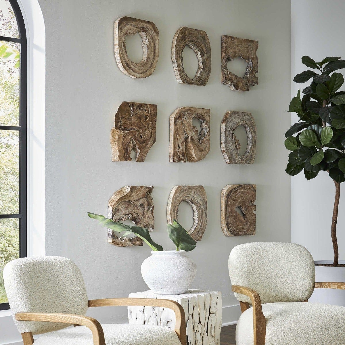 Uttermost Accessories Bahati Wood Wall Art, S/9 House of Isabella UK