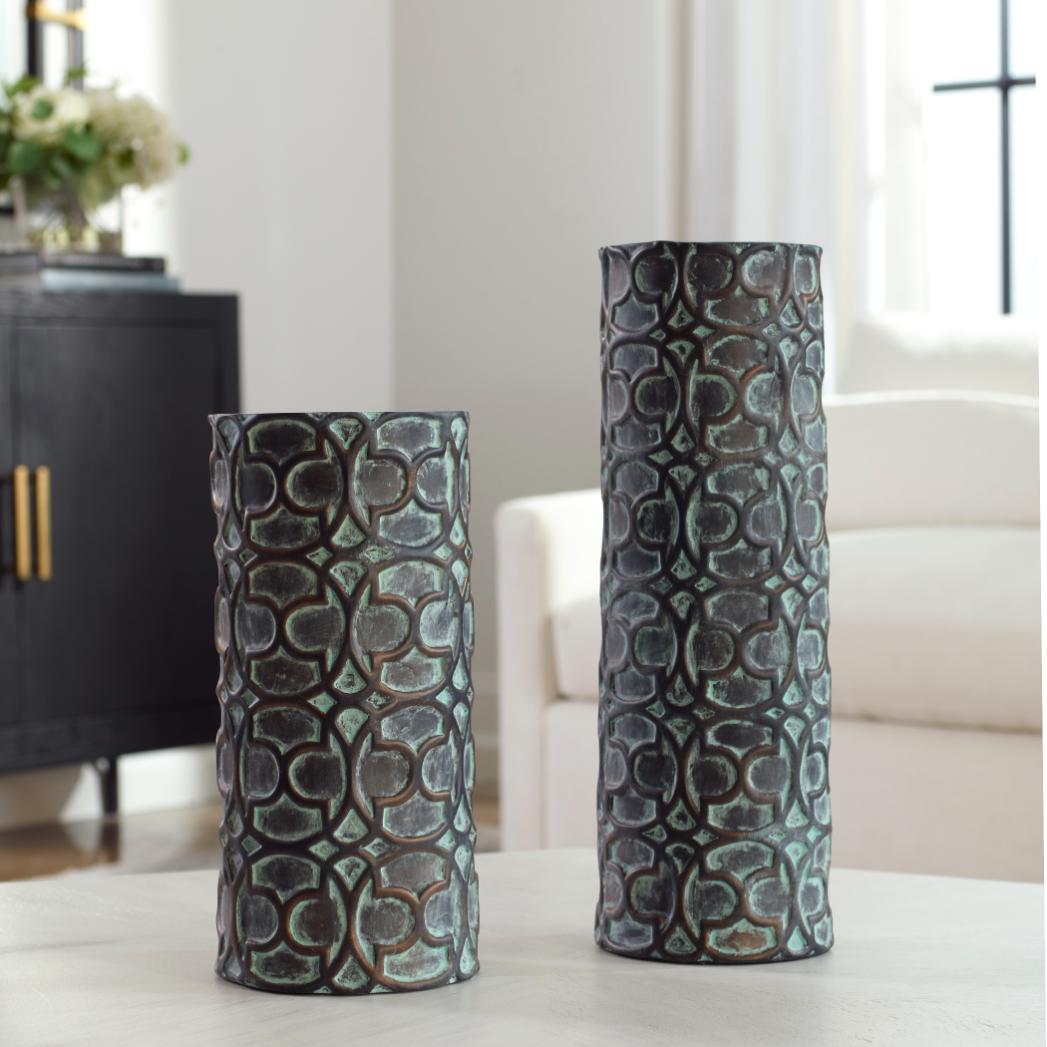 Uttermost Accessories Baltra Bronze Patina Vases, Set of 2 House of Isabella UK