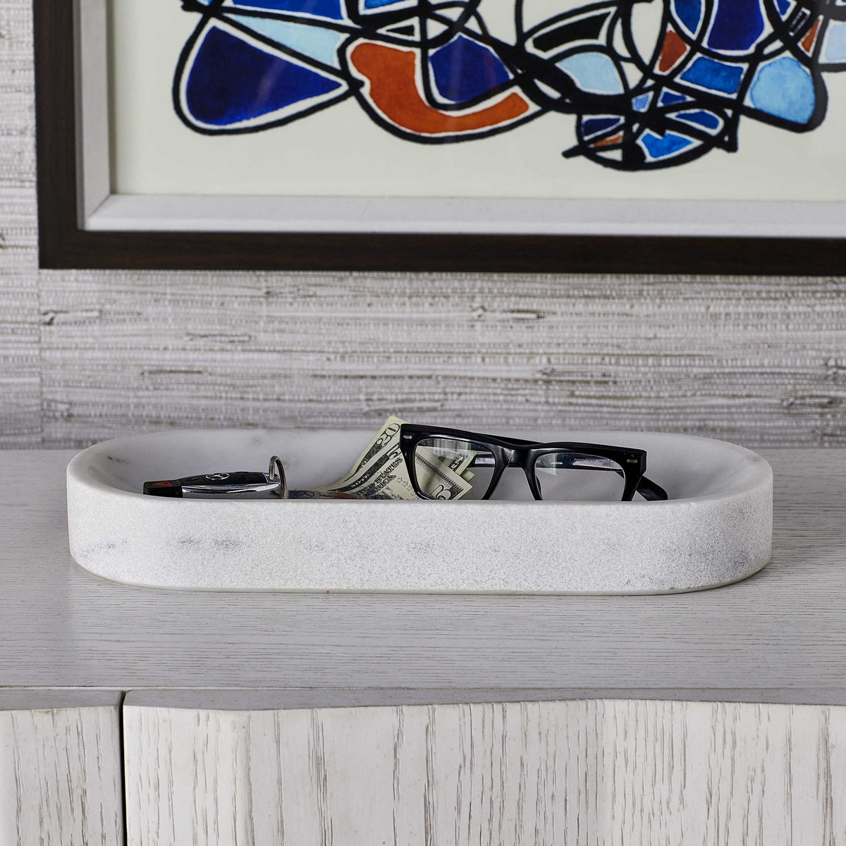 Uttermost Accessories Big Pill Bowl/Tray - White Marble House of Isabella UK