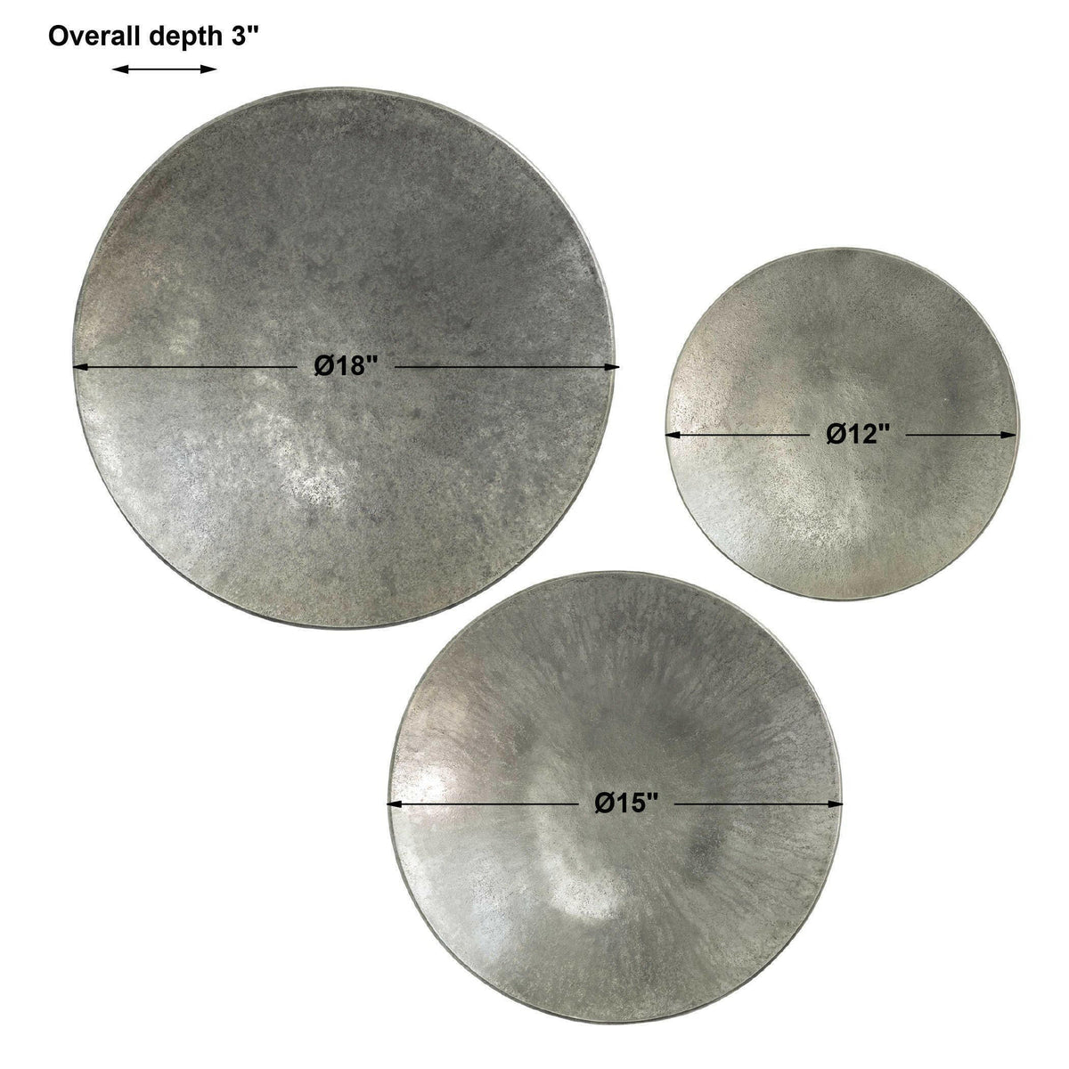 Black Label Aitana Metal Wall Decor - Silver, S/3.