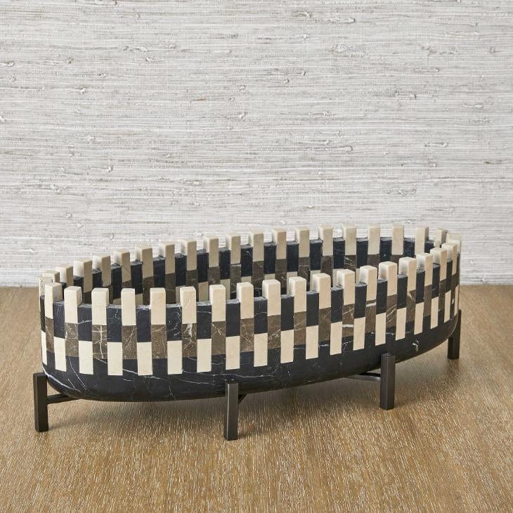 Black Label Domino Marble Cachepot Bowl.