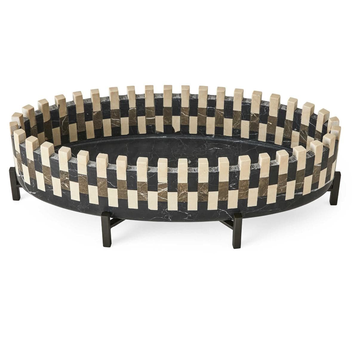 Black Label Domino Marble Cachepot Bowl.