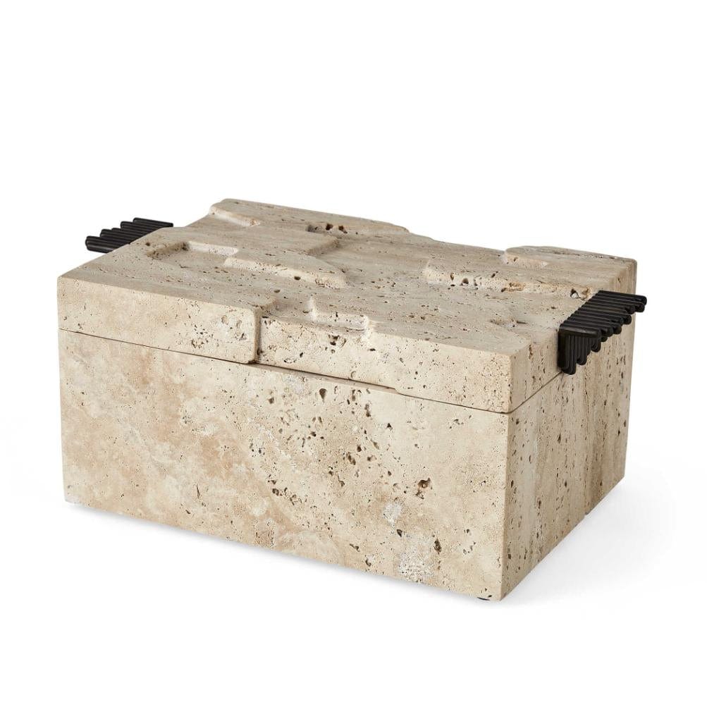 Uttermost Accessories Black Label Groove Thing Box - Travertine House of Isabella UK