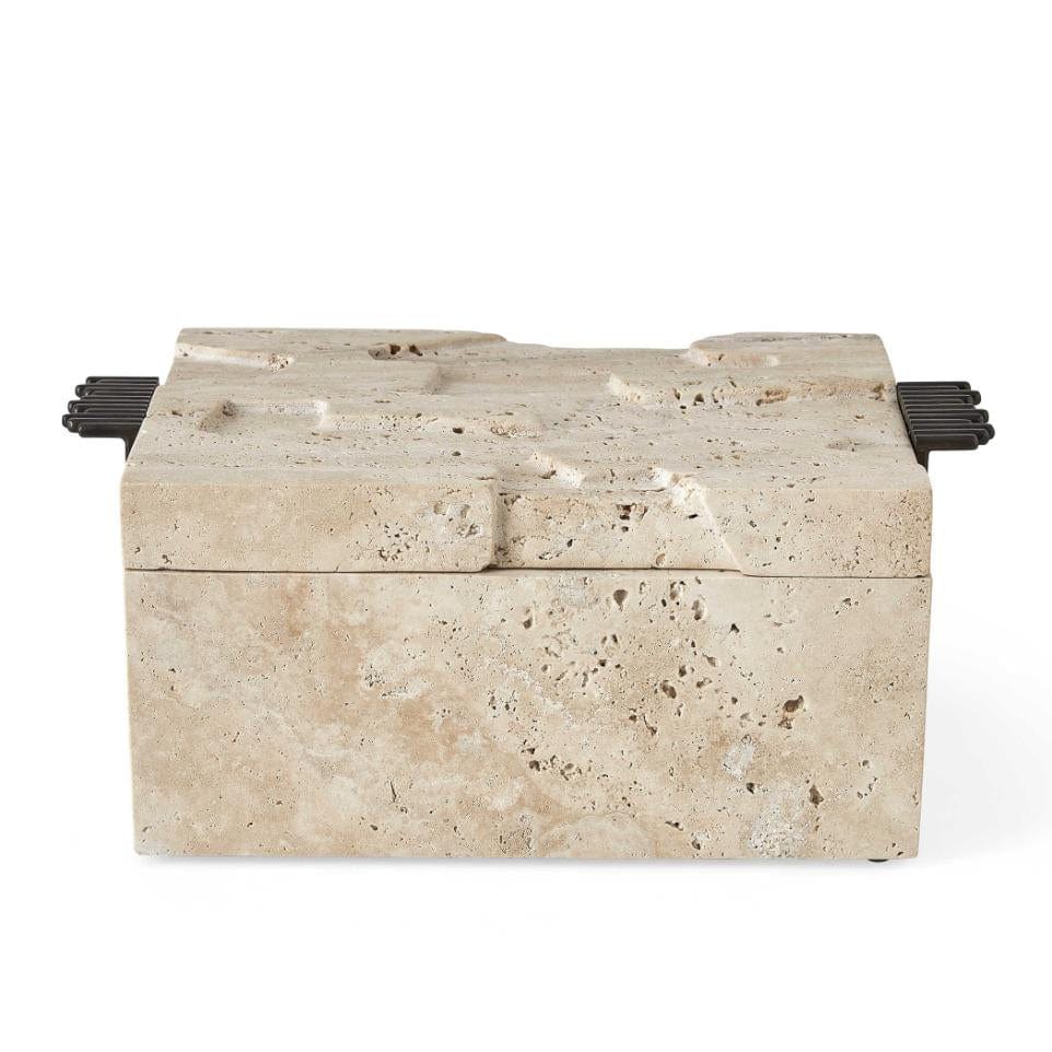 Uttermost Accessories Black Label Groove Thing Box - Travertine House of Isabella UK