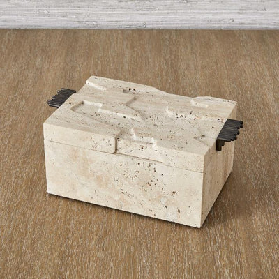 Uttermost Accessories Black Label Groove Thing Box - Travertine House of Isabella UK