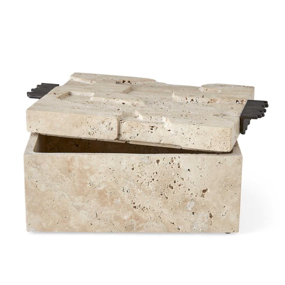 Uttermost Accessories Black Label Groove Thing Box - Travertine House of Isabella UK