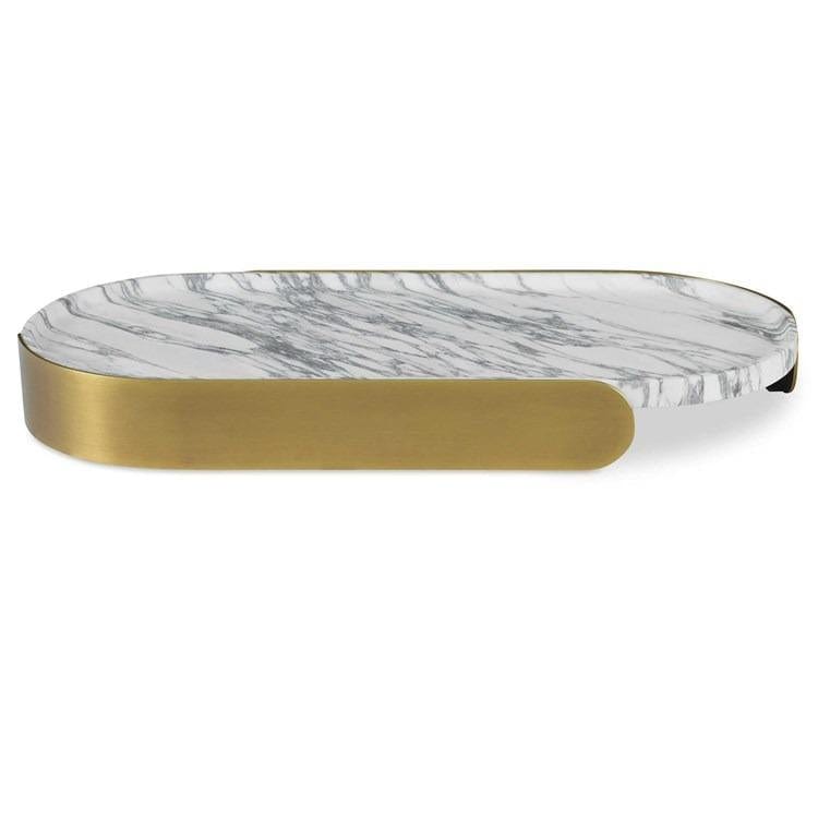 Uttermost Accessories Black Label Lozenge Tray - Arabescato Marble House of Isabella UK