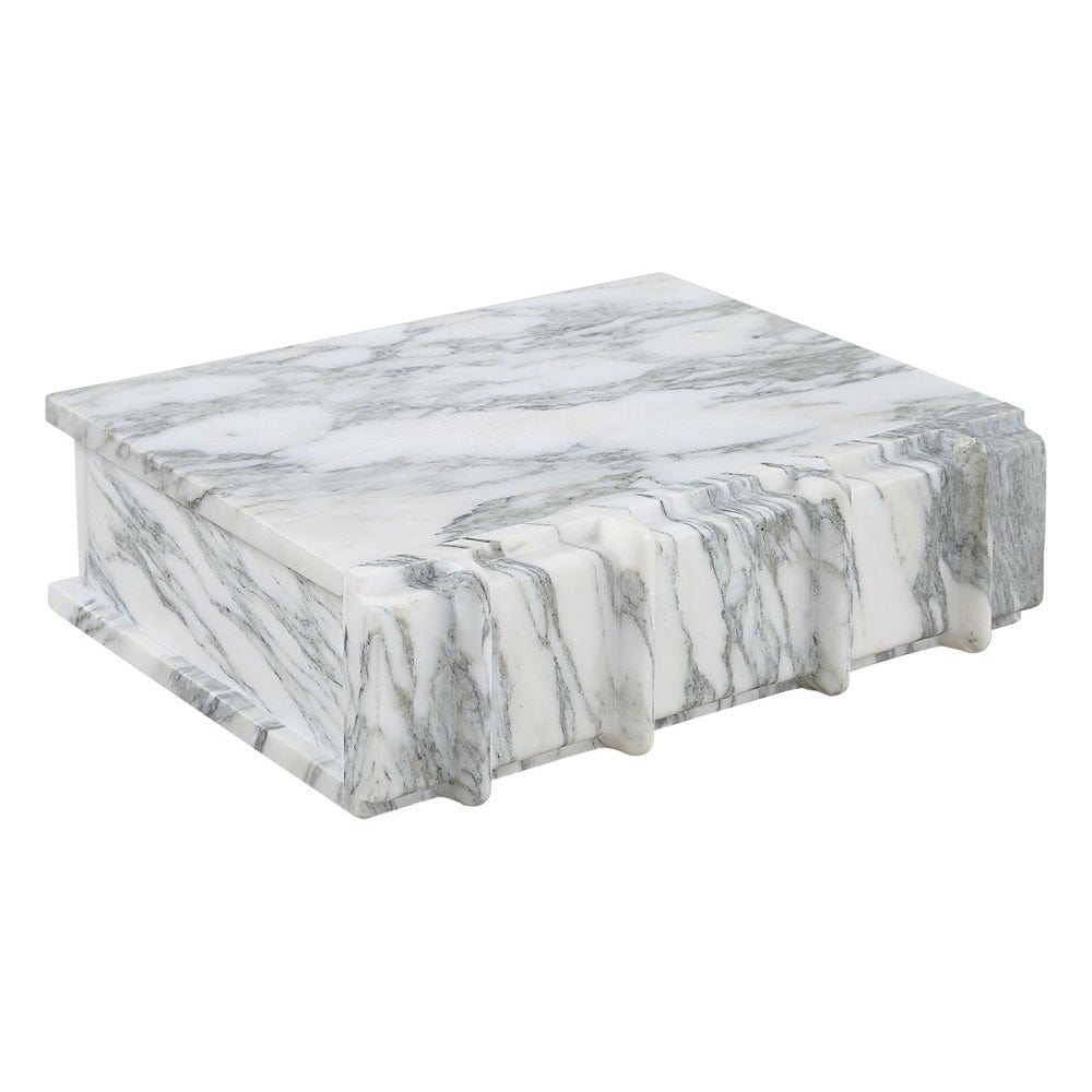 Black Label Novel Box in Arabescato Marble Large.