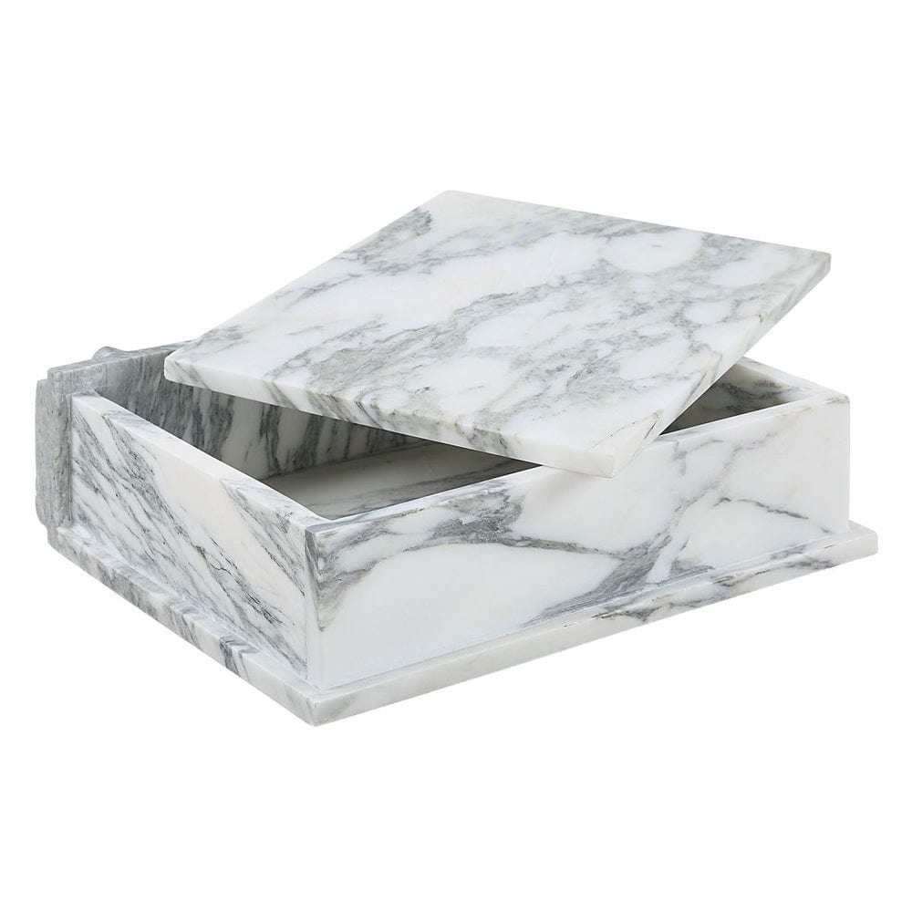 Black Label Novel Box in Arabescato Marble Large.