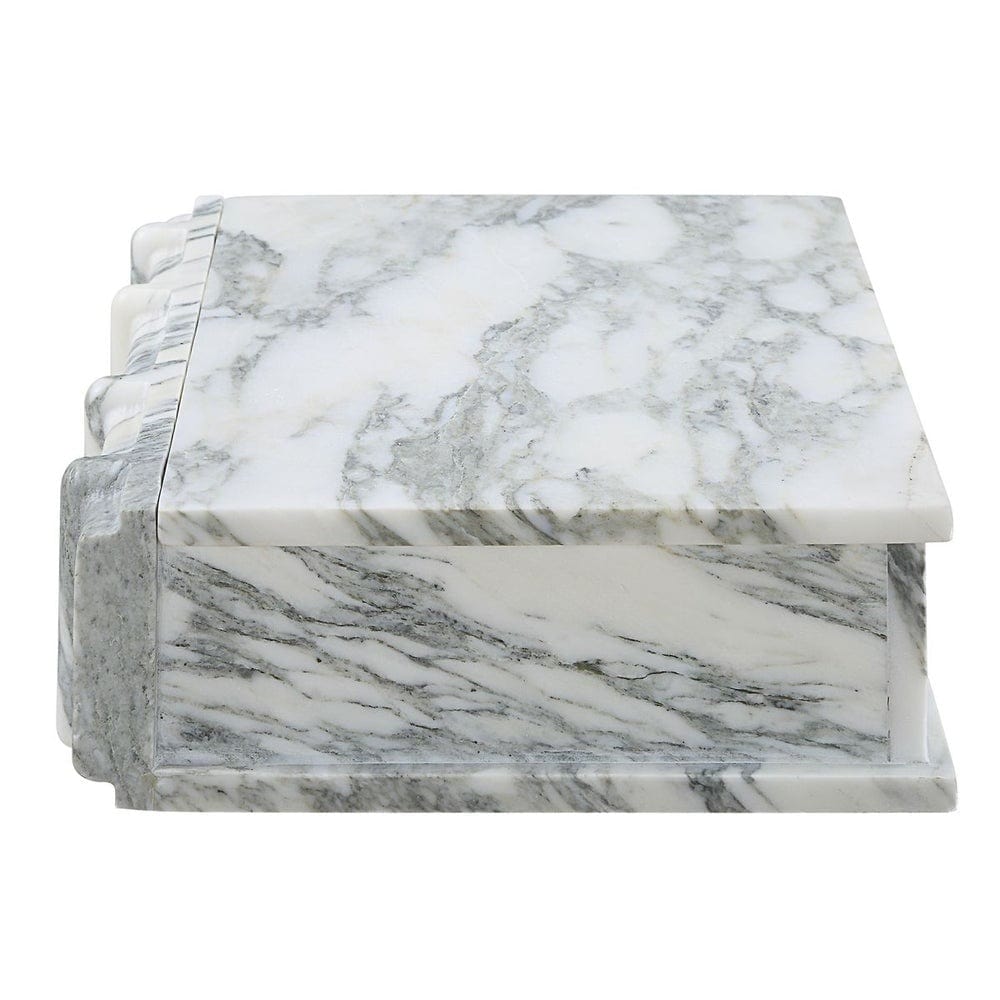 Black Label Novel Box in Arabescato Marble Large.
