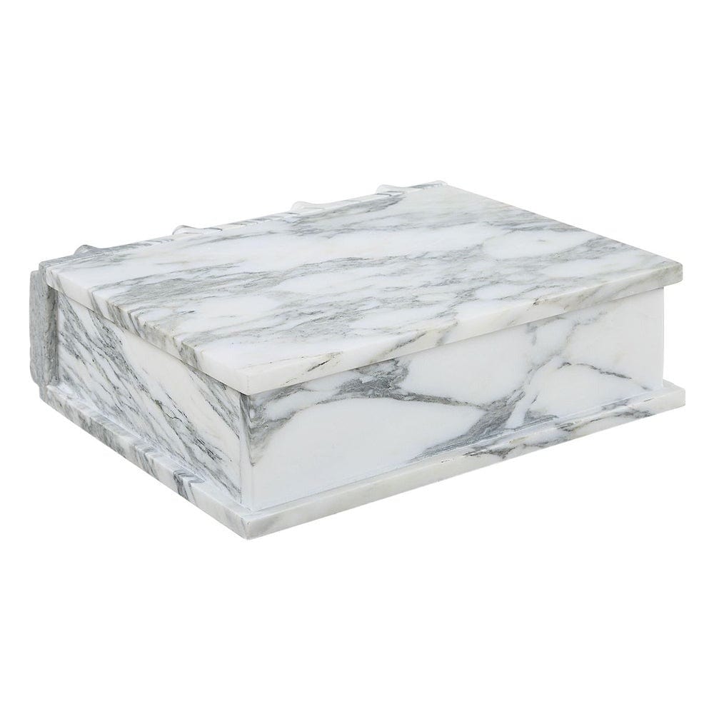 Black Label Novel Box in Arabescato Marble Large.