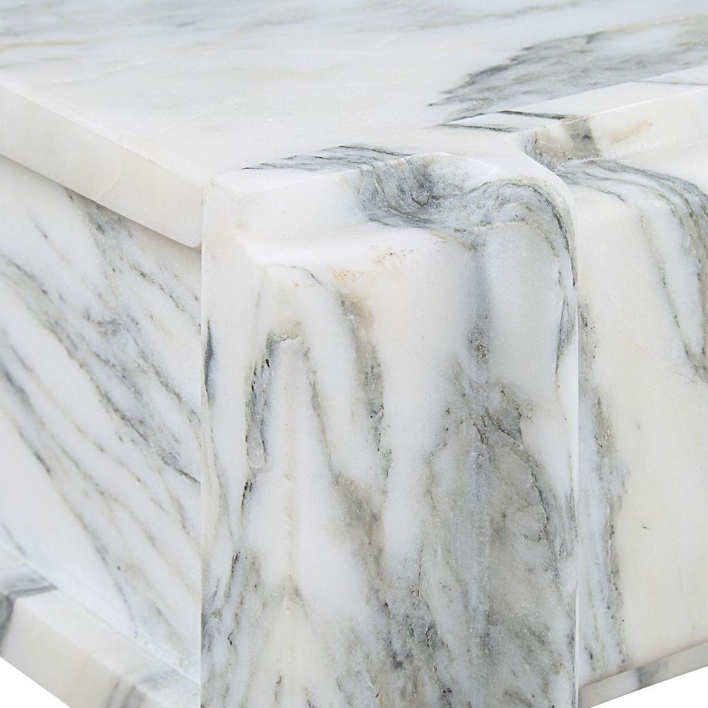 Black Label Novel Box in Arabescato Marble Large.