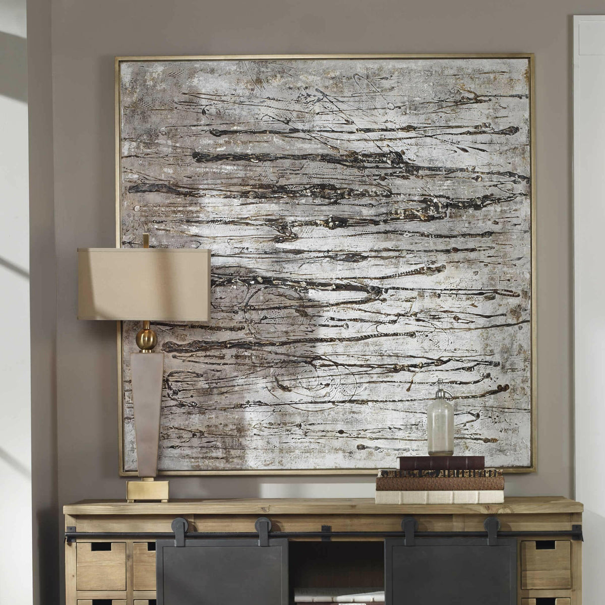 Black Label Scribbles Hand Painted Canvas.