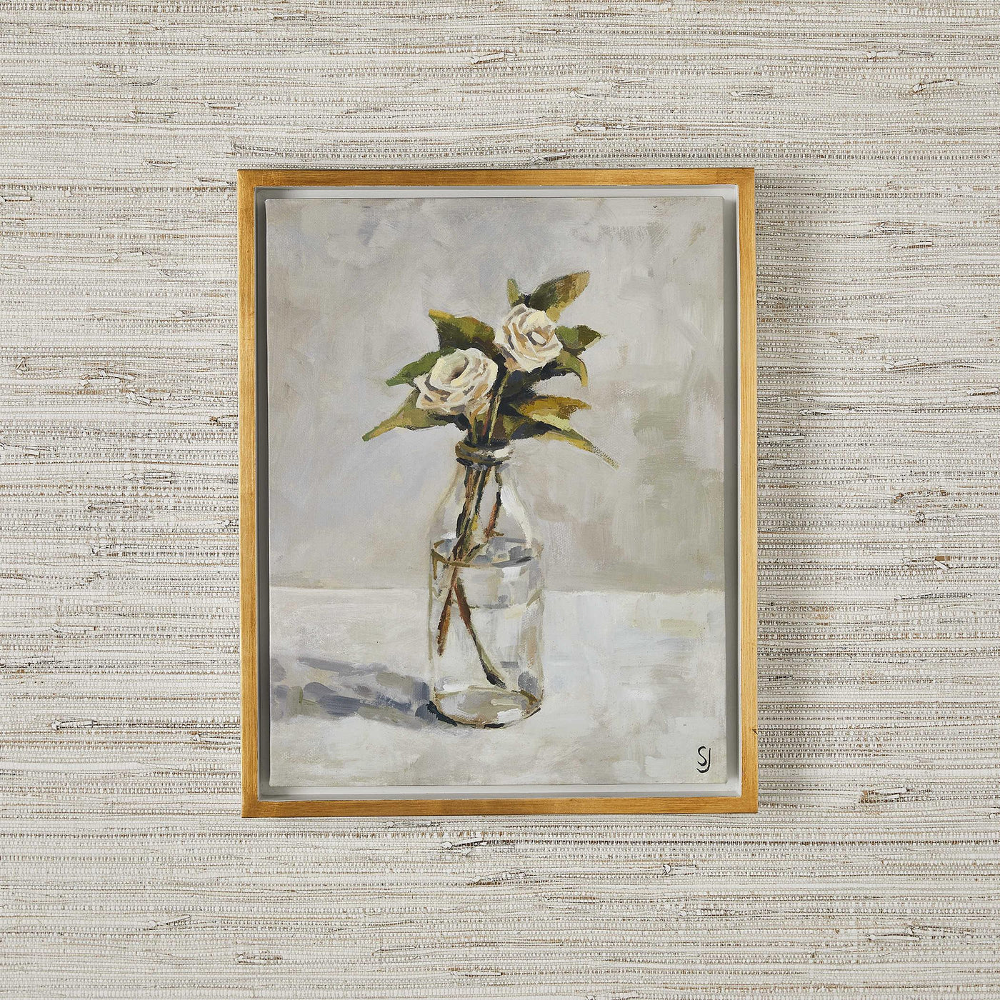 Uttermost Accessories Black Label White Garden Rose Framed Canvas House of Isabella UK