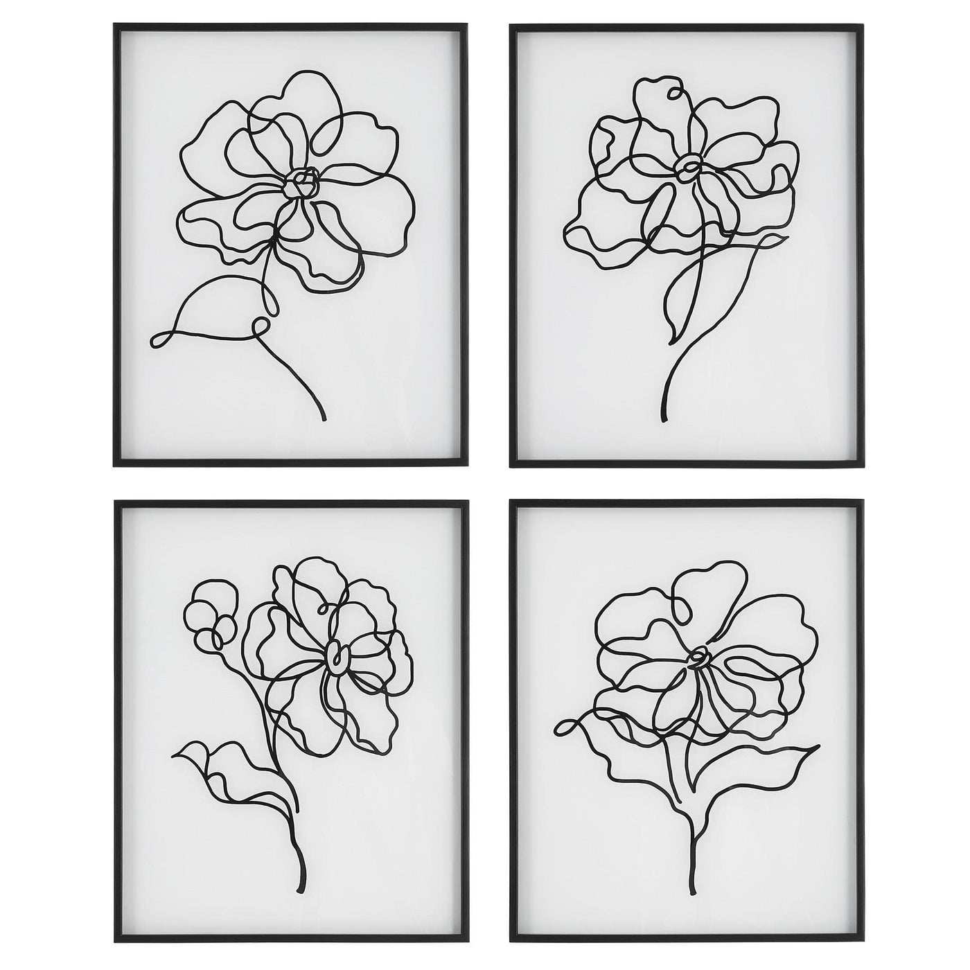 Uttermost Accessories Bloom Black White Framed Prints, S/4 House of Isabella UK