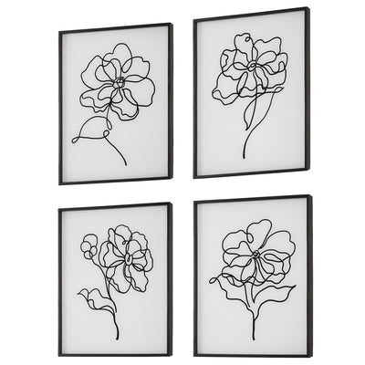 Uttermost Accessories Bloom Black White Framed Prints, S/4 House of Isabella UK