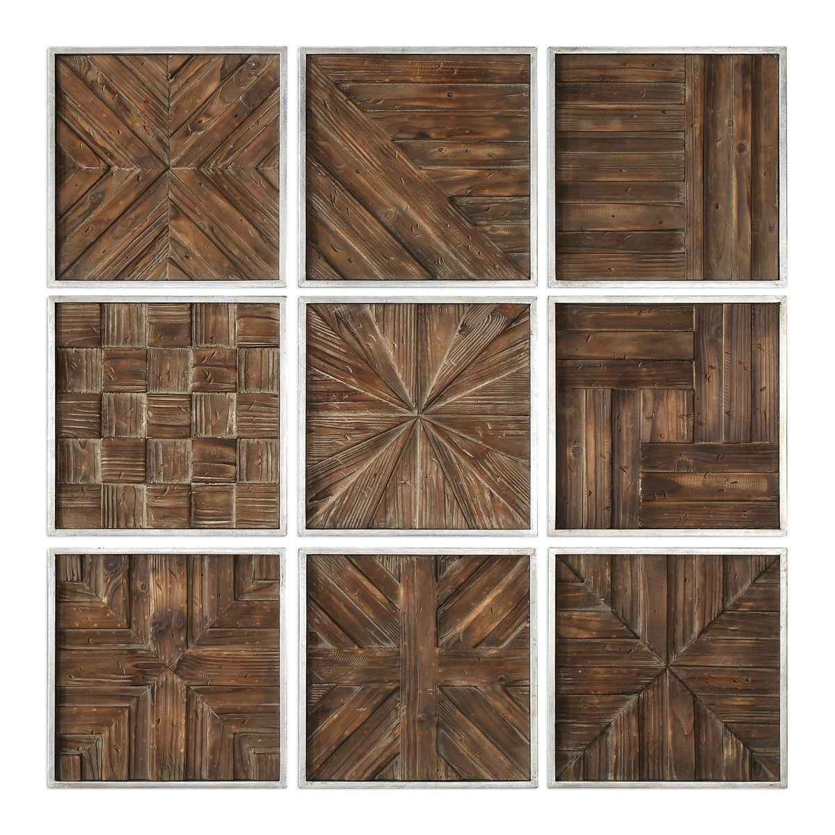 Uttermost Accessories Bryndle Rustic Wooden Squares - Set of 9 House of Isabella UK