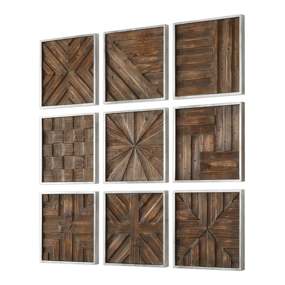 Uttermost Accessories Bryndle Rustic Wooden Squares - Set of 9 House of Isabella UK