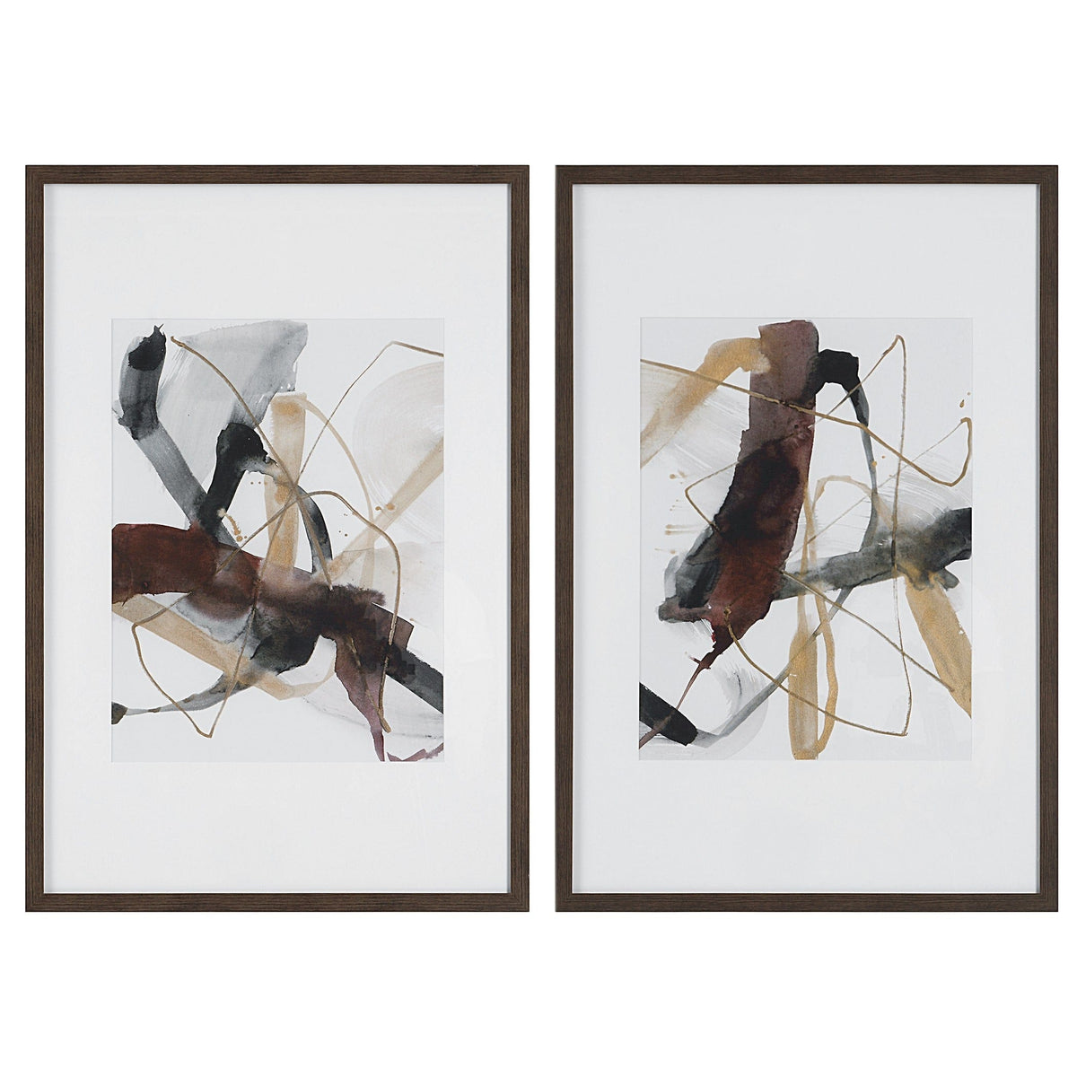 Uttermost Accessories Burgundy Interjection Abstract Prints, Set/2 House of Isabella UK