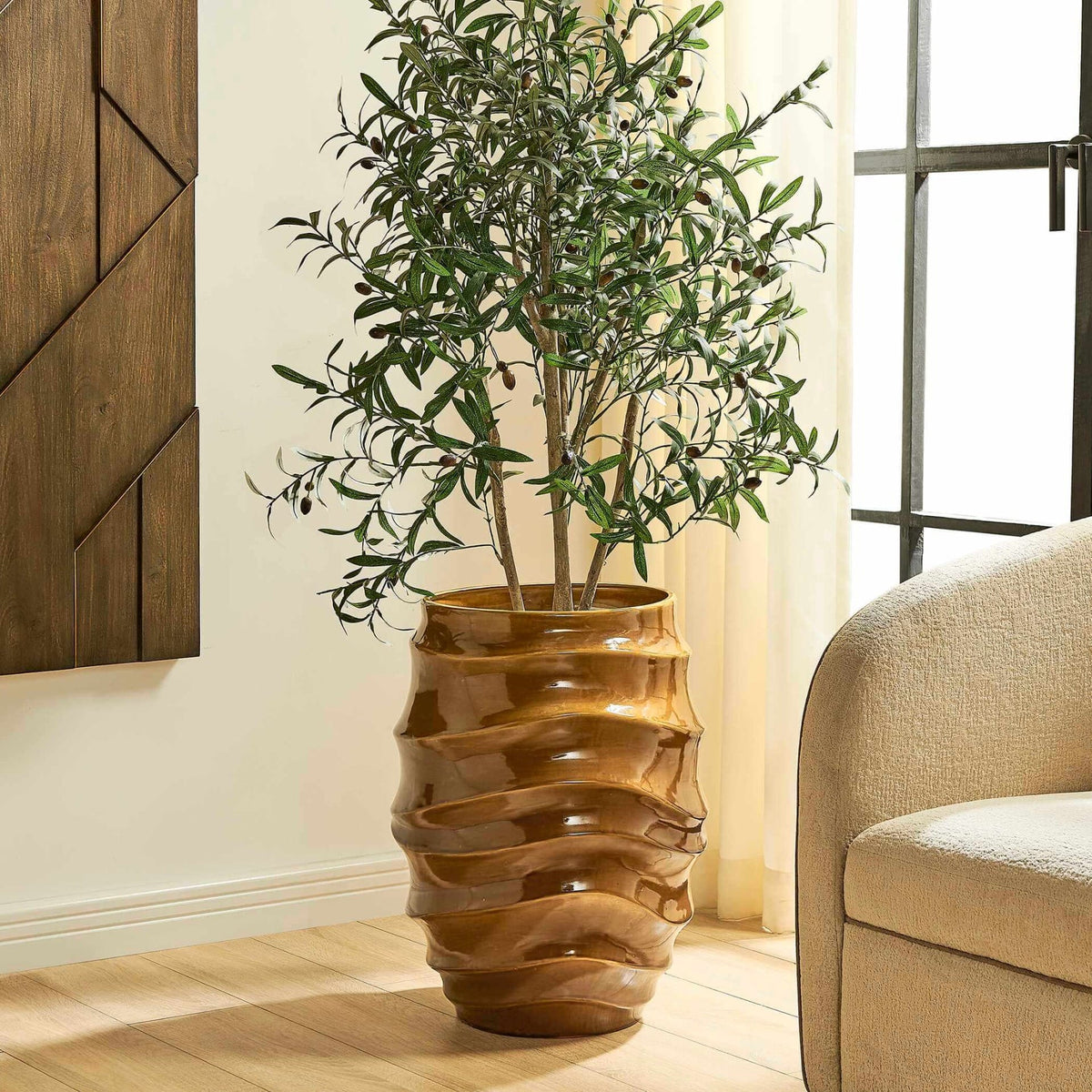 Uttermost Accessories Canyon Wave Indoor-Outdoor Earthy Planter House of Isabella UK