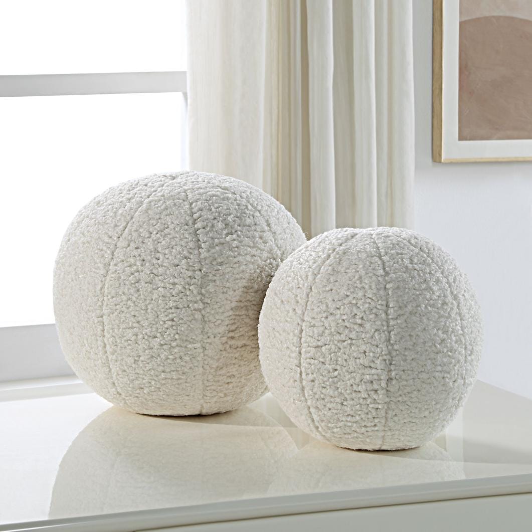 Uttermost Accessories Capra Ball Sheepskin Pillows, Set of 2 House of Isabella UK