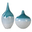 Uttermost Accessories Carla Teal White Vases, S/2 House of Isabella UK