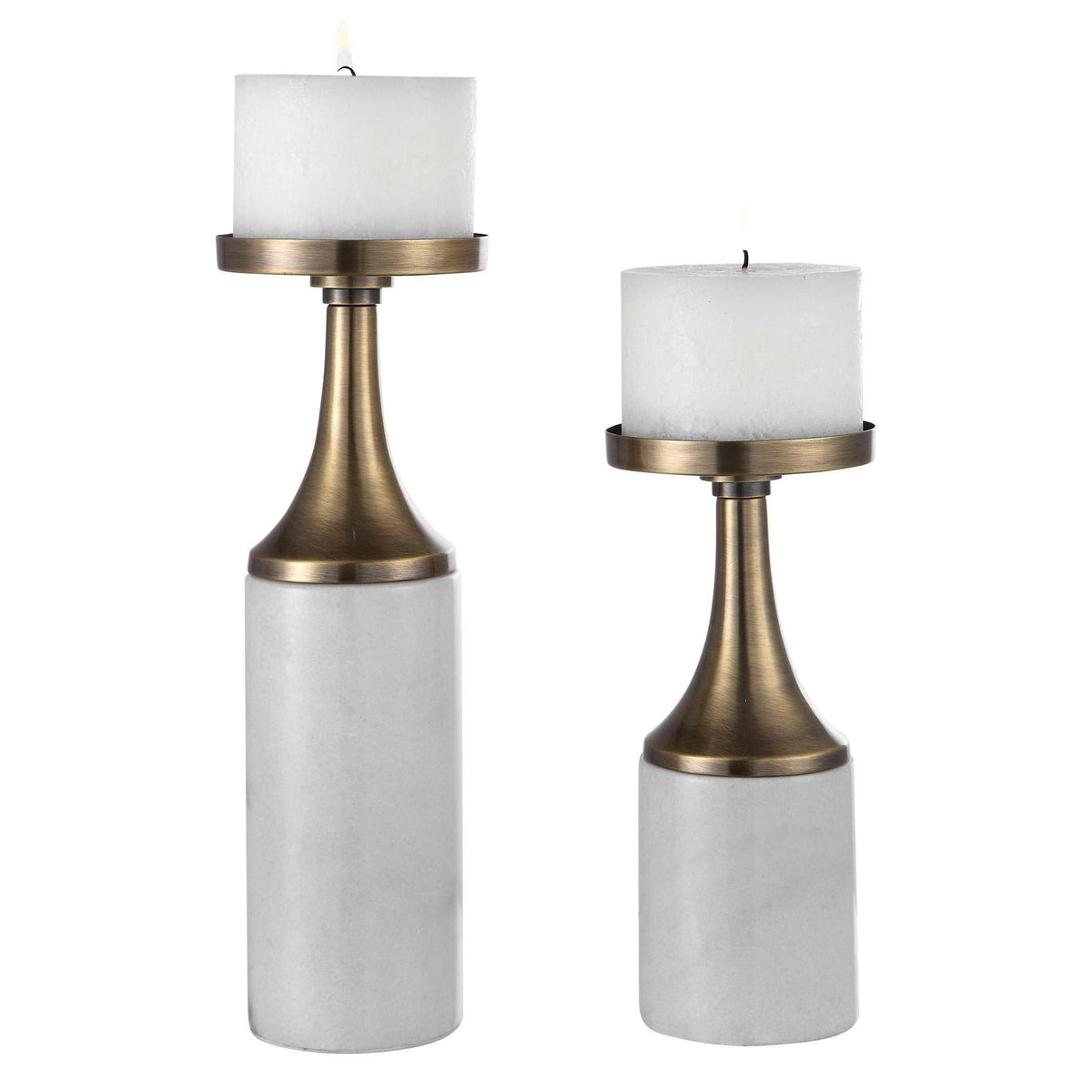 Castiel Marble Candleholders, Set/2.