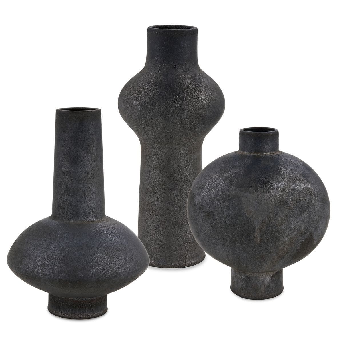 Uttermost Accessories Charcoal Bloom Indoor-Outdoor Vases - Set of 3 House of Isabella UK