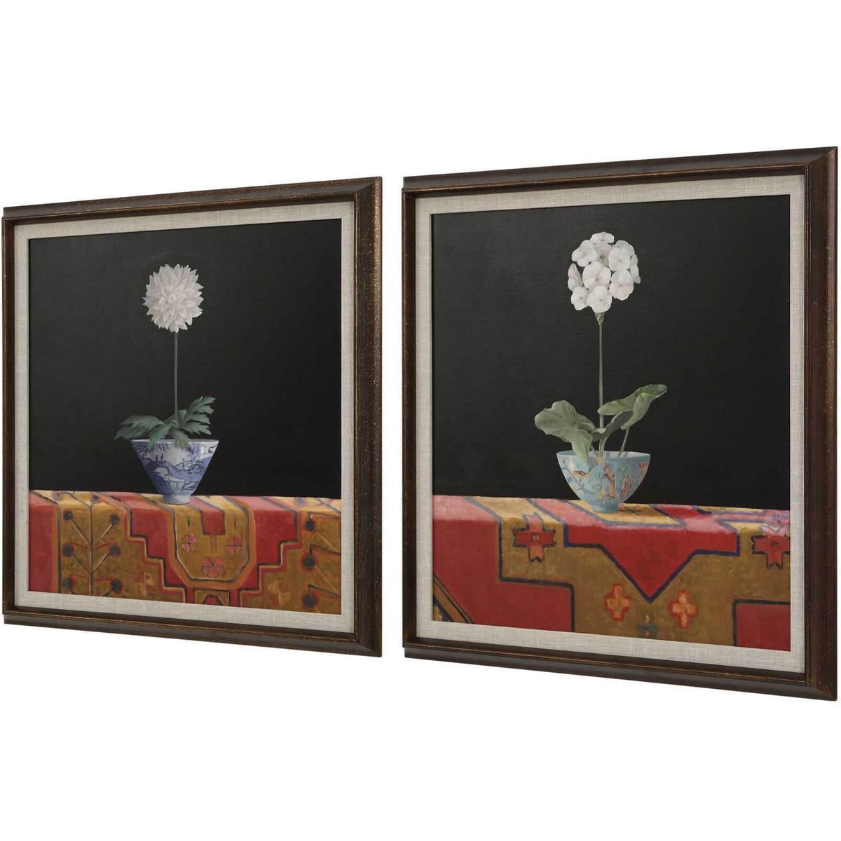 Uttermost Accessories Chinoiserie Stems Framed Canvases - Set of 2 House of Isabella UK