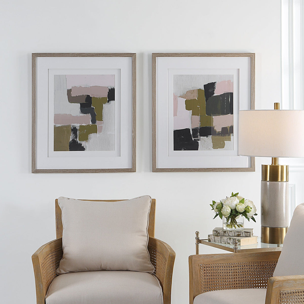 Uttermost Accessories Color Block Framed Prints, Set/2 House of Isabella UK