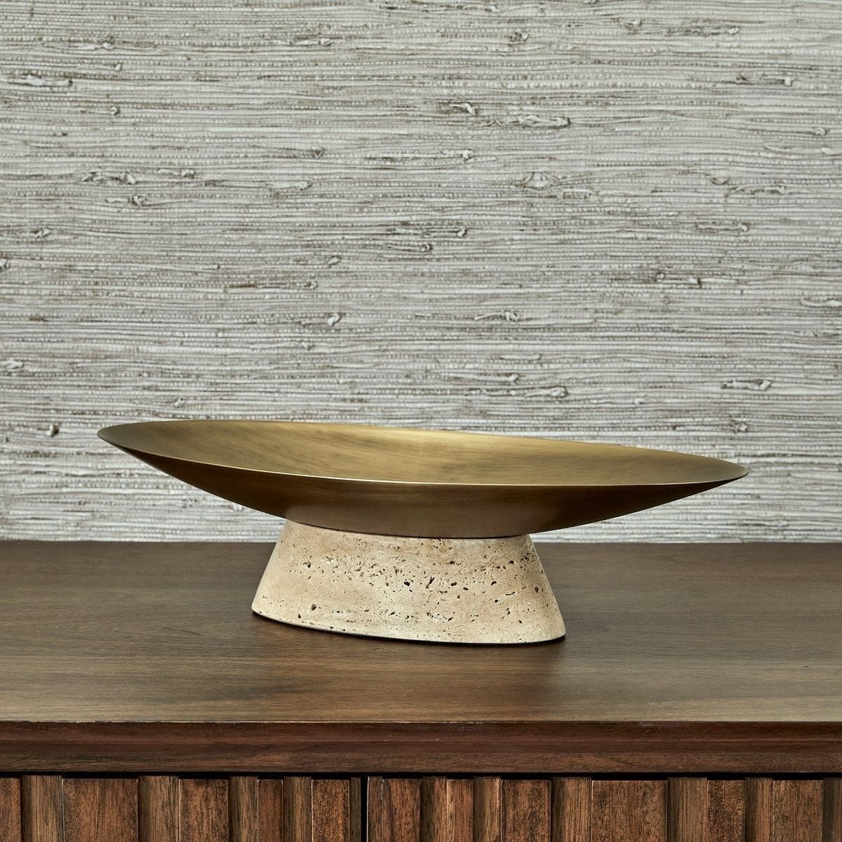 Uttermost Accessories Coup de Grace Low Bowl - Travertine House of Isabella UK