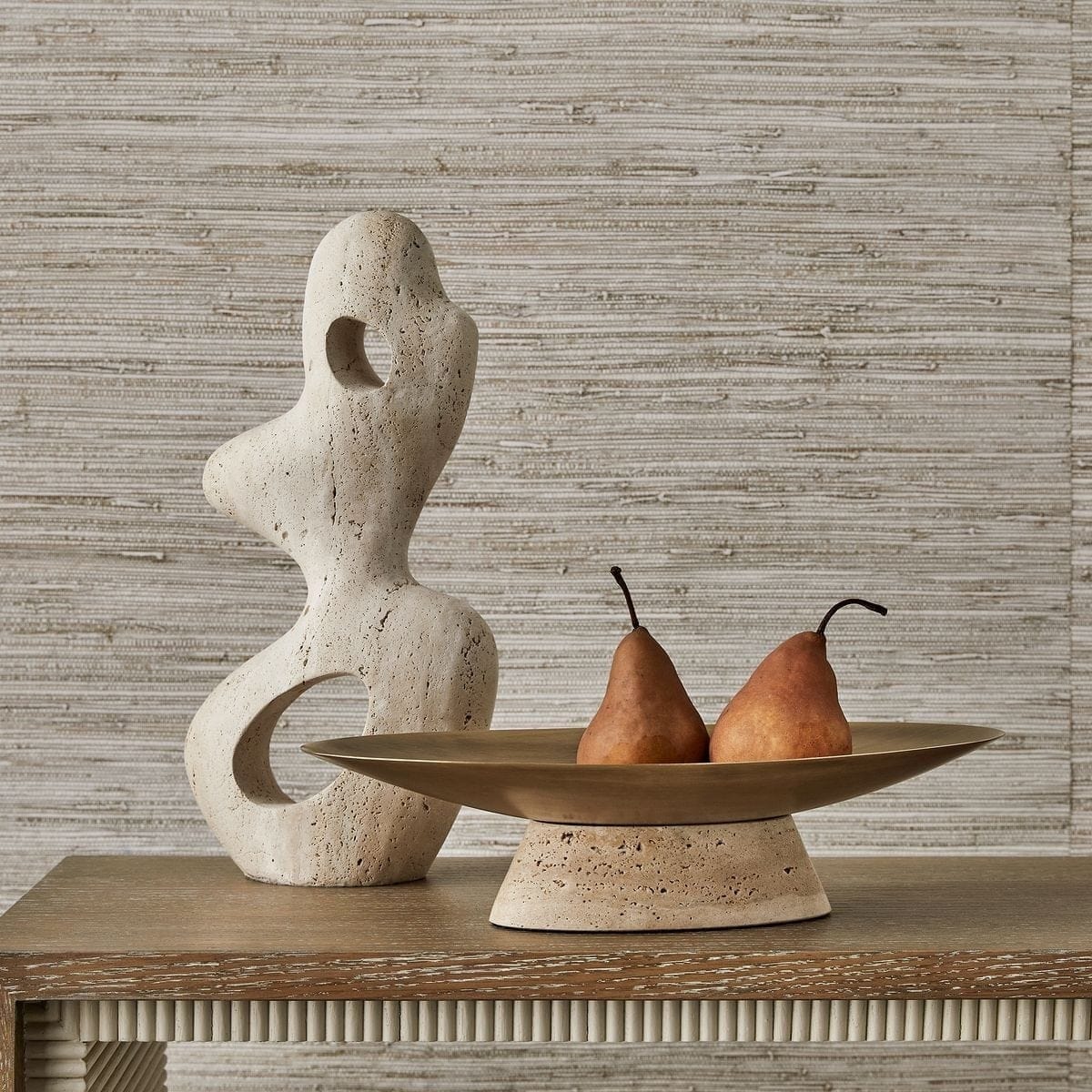 Uttermost Accessories Coup de Grace Low Bowl - Travertine House of Isabella UK